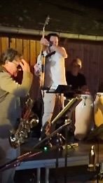 Tearing into the last solo of the night!
