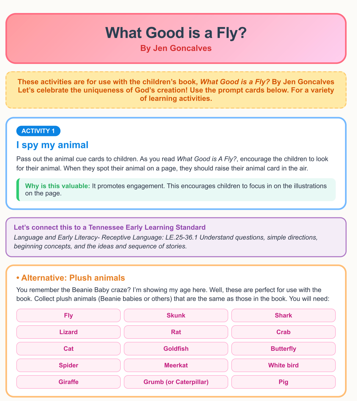 What Good is a Fly - Learning Activities