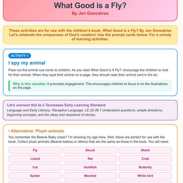 What Good is a Fly - Learning Activities