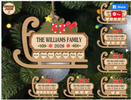 Personalized Santa's Sleigh Family Christmas Ornament