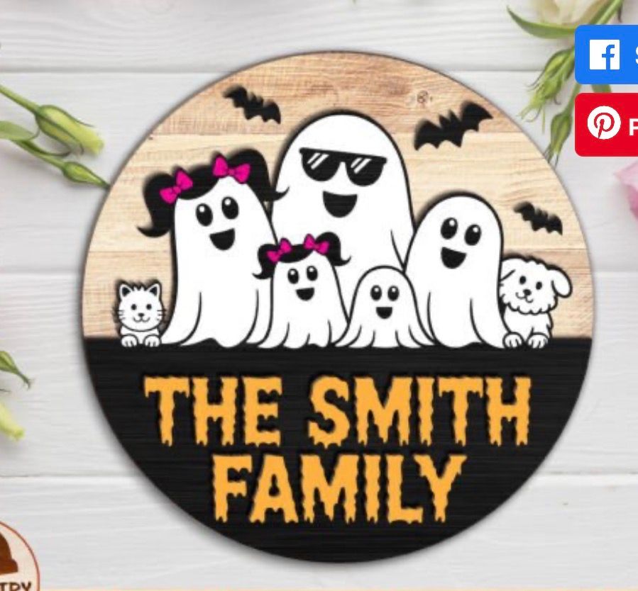 Custom Halloween Family Door Sign