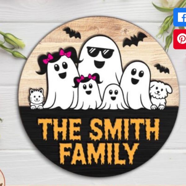Custom Halloween Family Door Sign