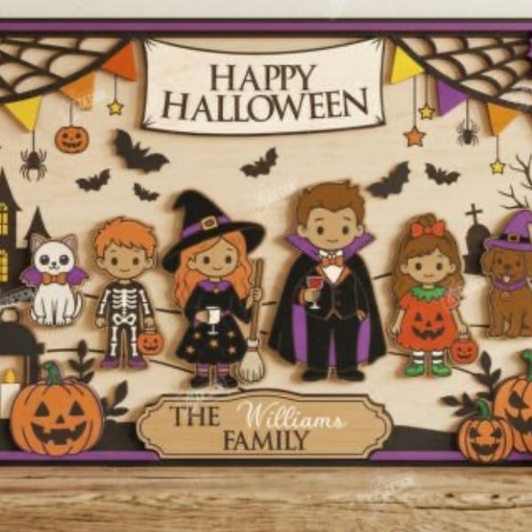 Halloween family sign