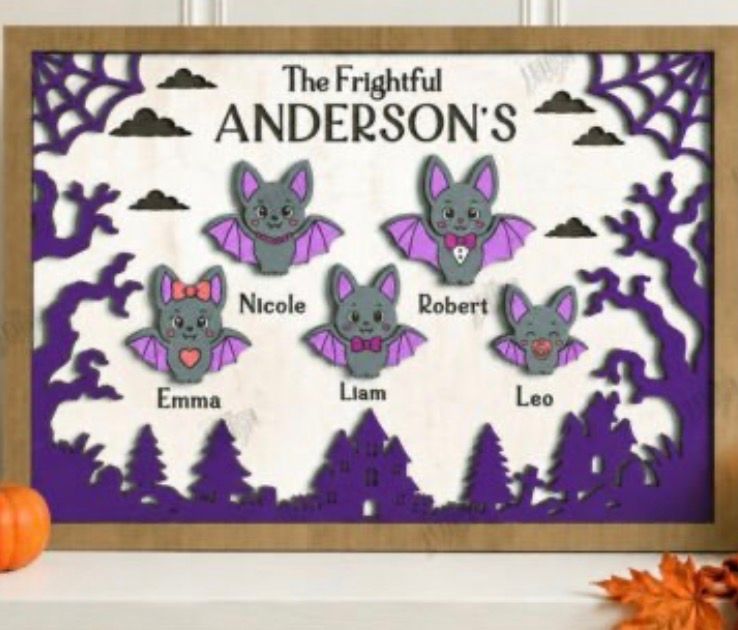 Halloween Family Sign (Bats)