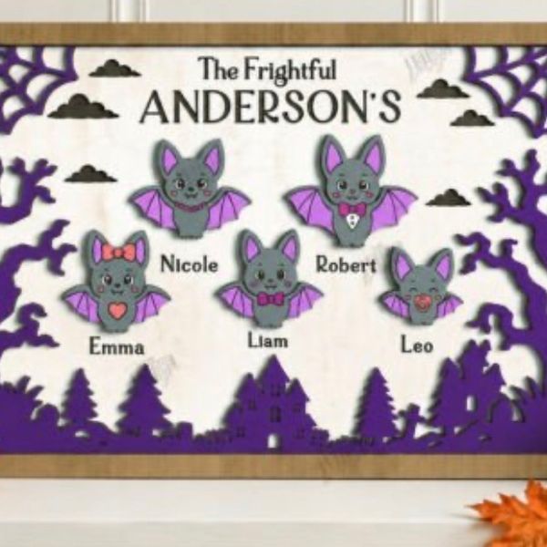 Halloween Family Sign (Bats)