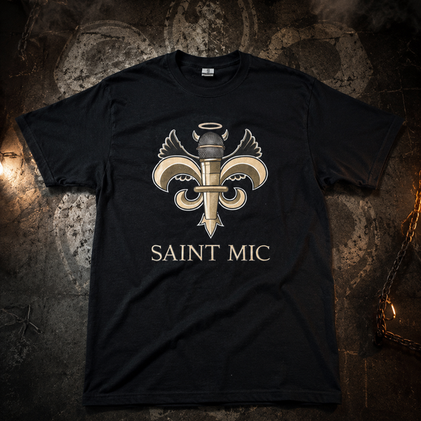 SAINT MIC LIMITED EDITION VINTAGE LOGO T-SHIRT - Black/Gold