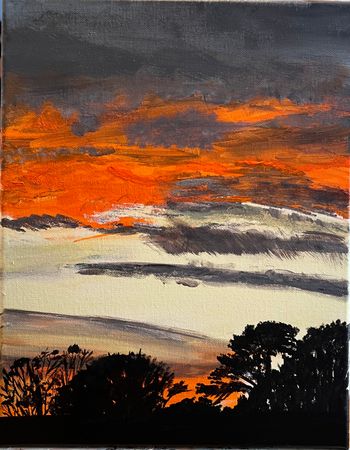 "Firepit Sky", acrylic
