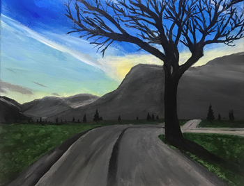 "Cornered Mountain", acrylic
