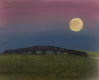 "Big Fall Moon", acrylic
