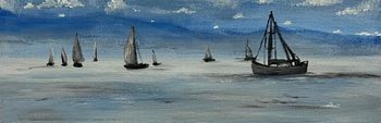 "All My Little Ships", acrylic
