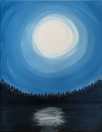 "Shining Black & Blue", acrylic, marker
