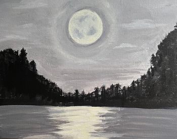 "Hunter's Moon", acrylic
