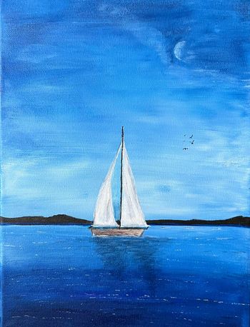 "Early Morning Blues", acrylic
