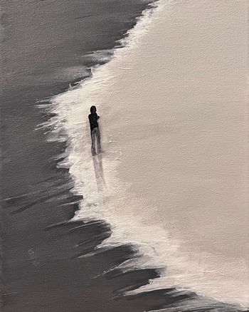"Lonely Man", acrylic, marker
