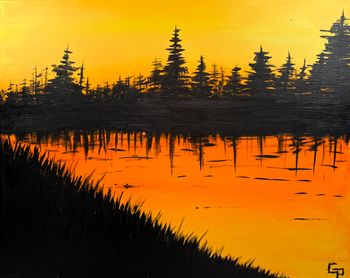 "Golden Sky", acrylic
