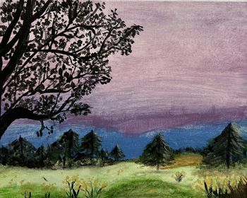 "Reaching Lavender", acrylic
