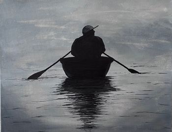 "Searching", acrylic, marker
