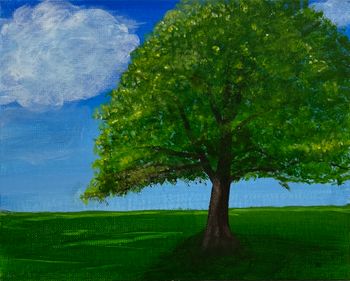 "Big 'Ol Shady Tree", acrylic
