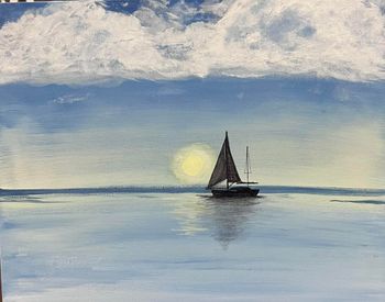 "Hazy Blues", acrylic
