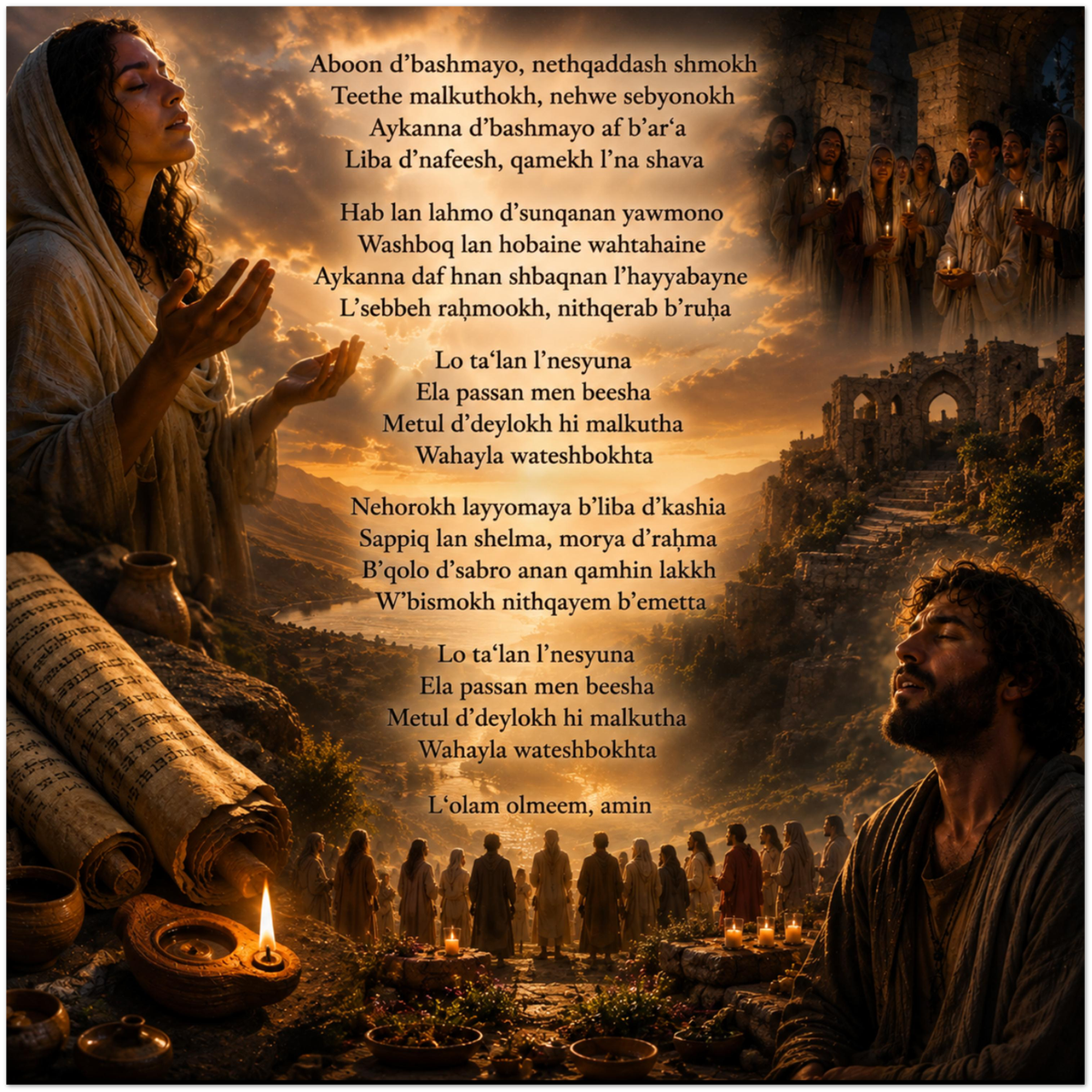 Our Father (in Aramaic as Jesus spoke) - Fine Art Poster