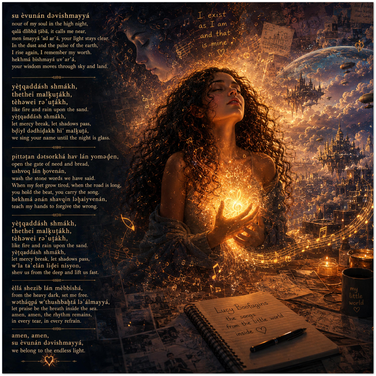 Endless light (ancient aramaic our father/english lyrics in the picture) - Fine Art Poster
