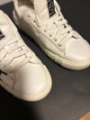  PRE-OWNED FAIR Versace Men's size 10 White/Black Low Top Lace Up Athletic Sneakers Logo Casual  
