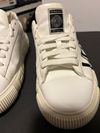  PRE-OWNED FAIR Versace Men's size 10 White/Black Low Top Lace Up Athletic Sneakers Logo Casual  