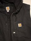  PRE-OWNED FAIR  Carhartt Men's XL  Black hooded fleece lined full zip ,vest 