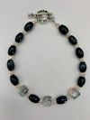 Black Onyx and Pink Cube Bead Bracelet