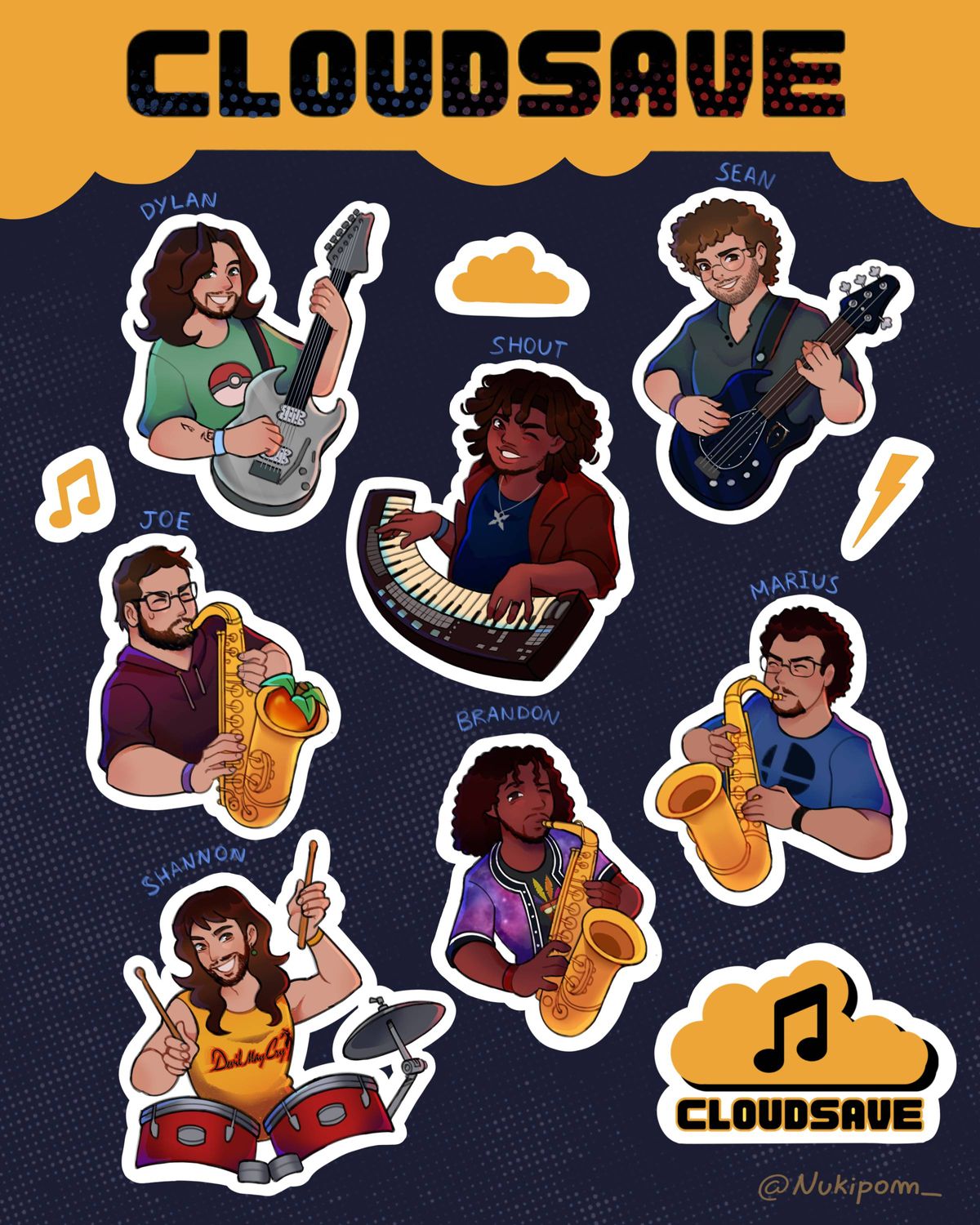 CLOUDSAVE Sticker Sheet