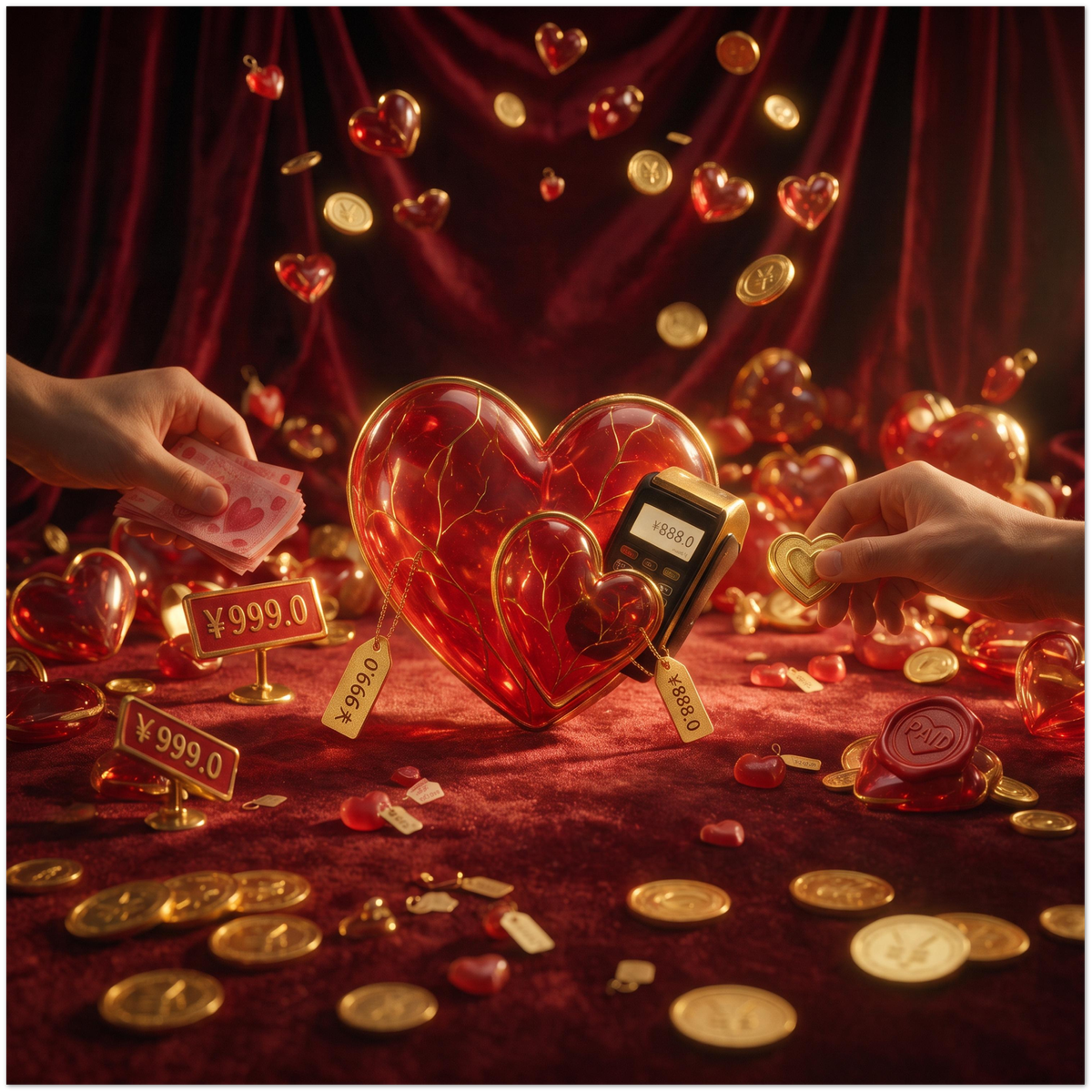 Transactional Hearts - Fine Art Poster