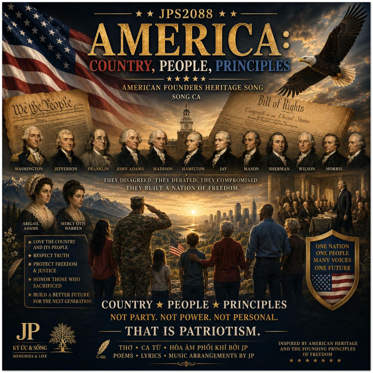 AMERICA: COUNTRY, PEOPLE, PRINCIPLES - Fine Art Poster