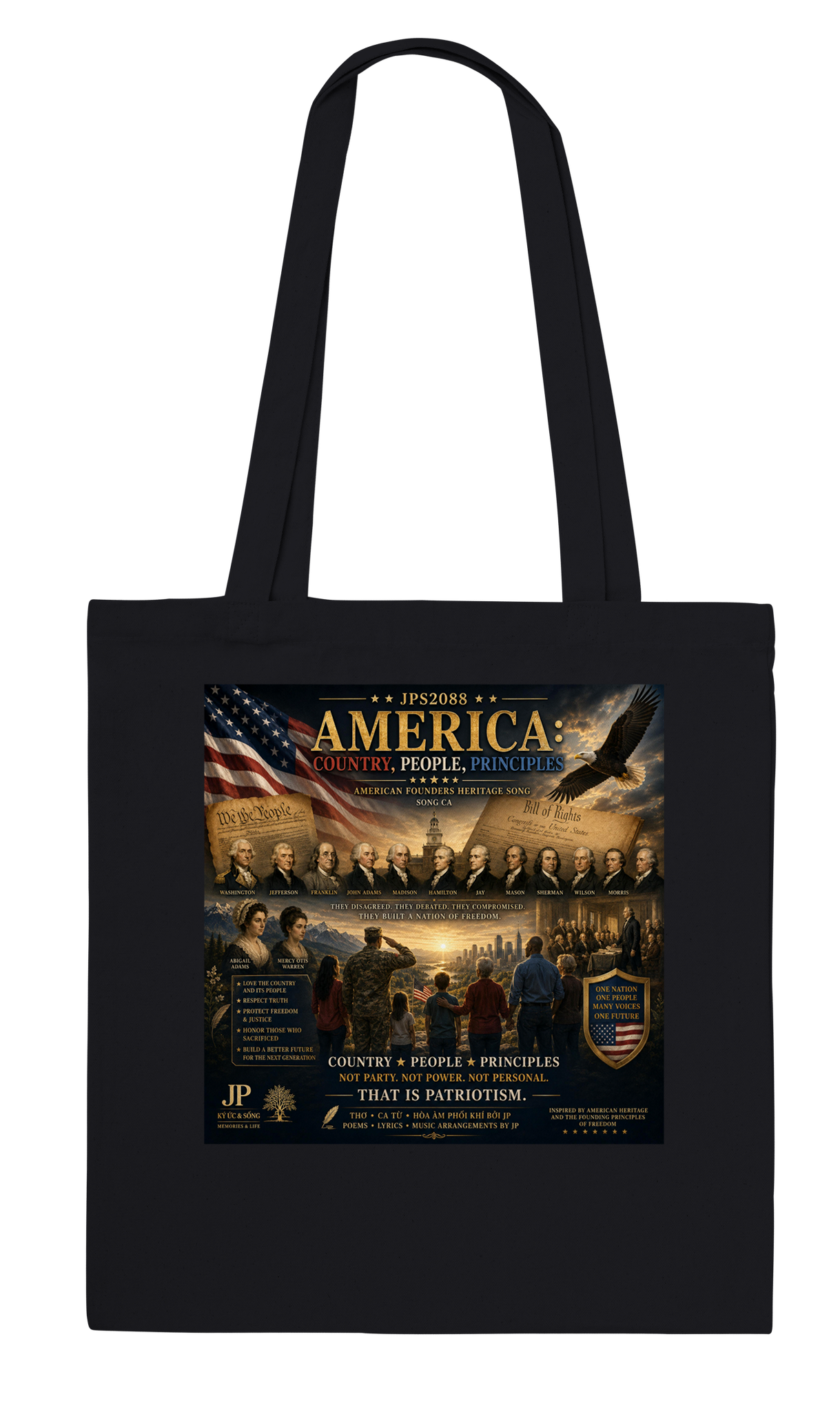 AMERICA: COUNTRY, PEOPLE, PRINCIPLES - Tote bag
