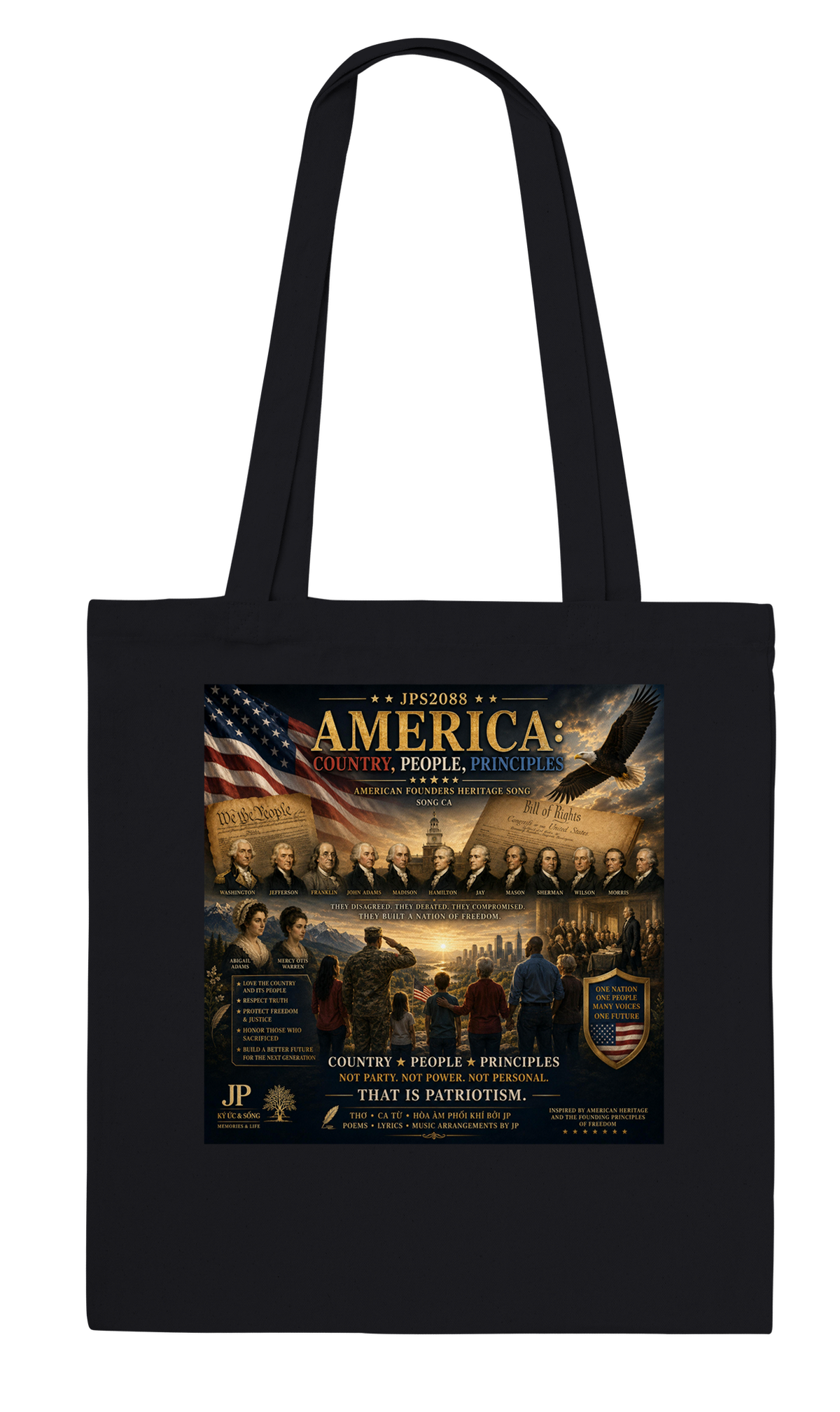 AMERICA: COUNTRY, PEOPLE, PRINCIPLES - Tote bag
