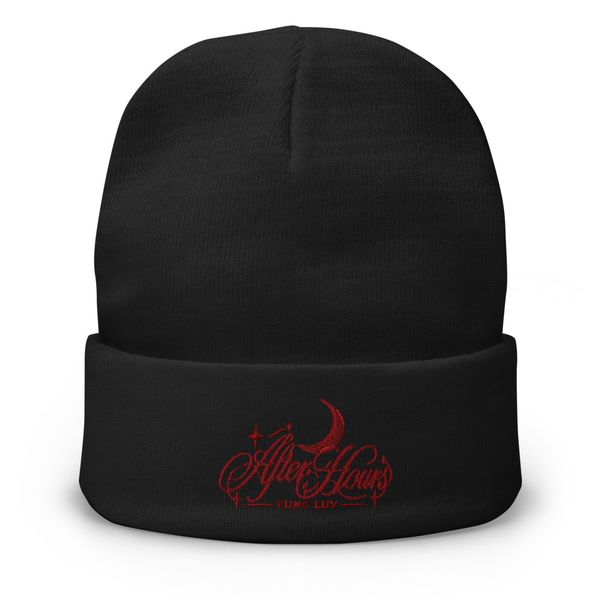 After Hours Embroidered Knit Beanie — Yung Luv