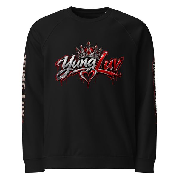 Yung Luv Crowned Heart Signature Unisex Raglan Sweatshirt