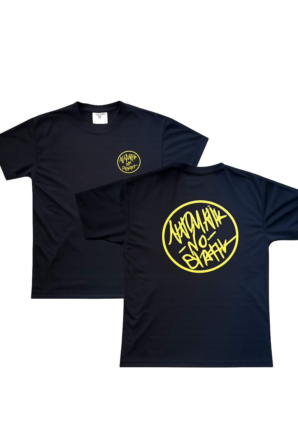 Yellow Circle Logo Black T