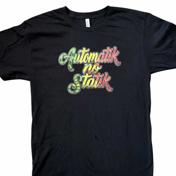 Reggae Color Logo Black T