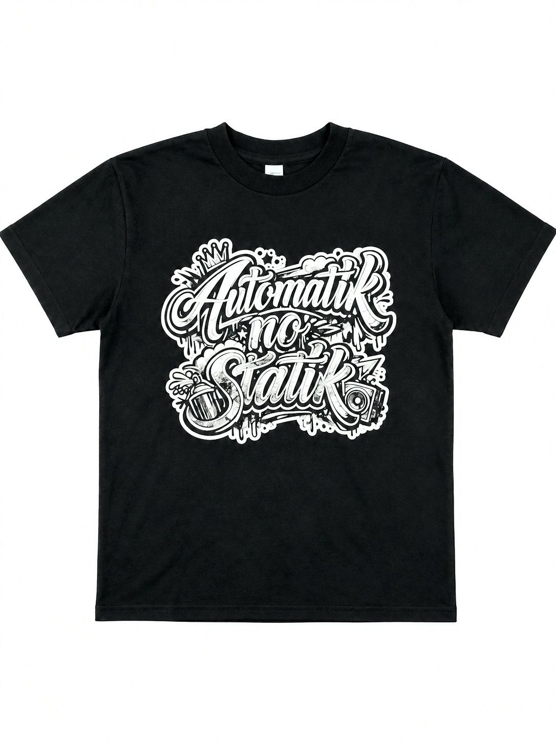 White Graffiti Logo Black T