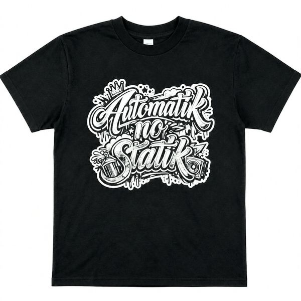 White Graffiti Logo Black T