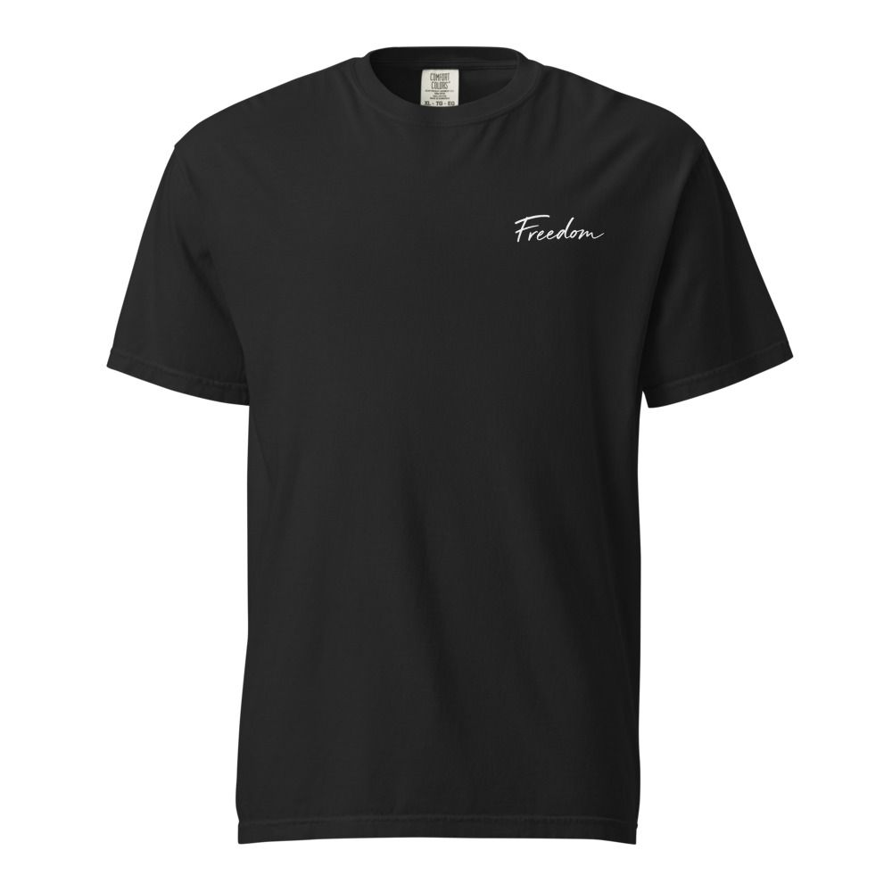 Freedom T-Shirt O-Neck Unisex weißes Logo | Dennis Wahl Official
