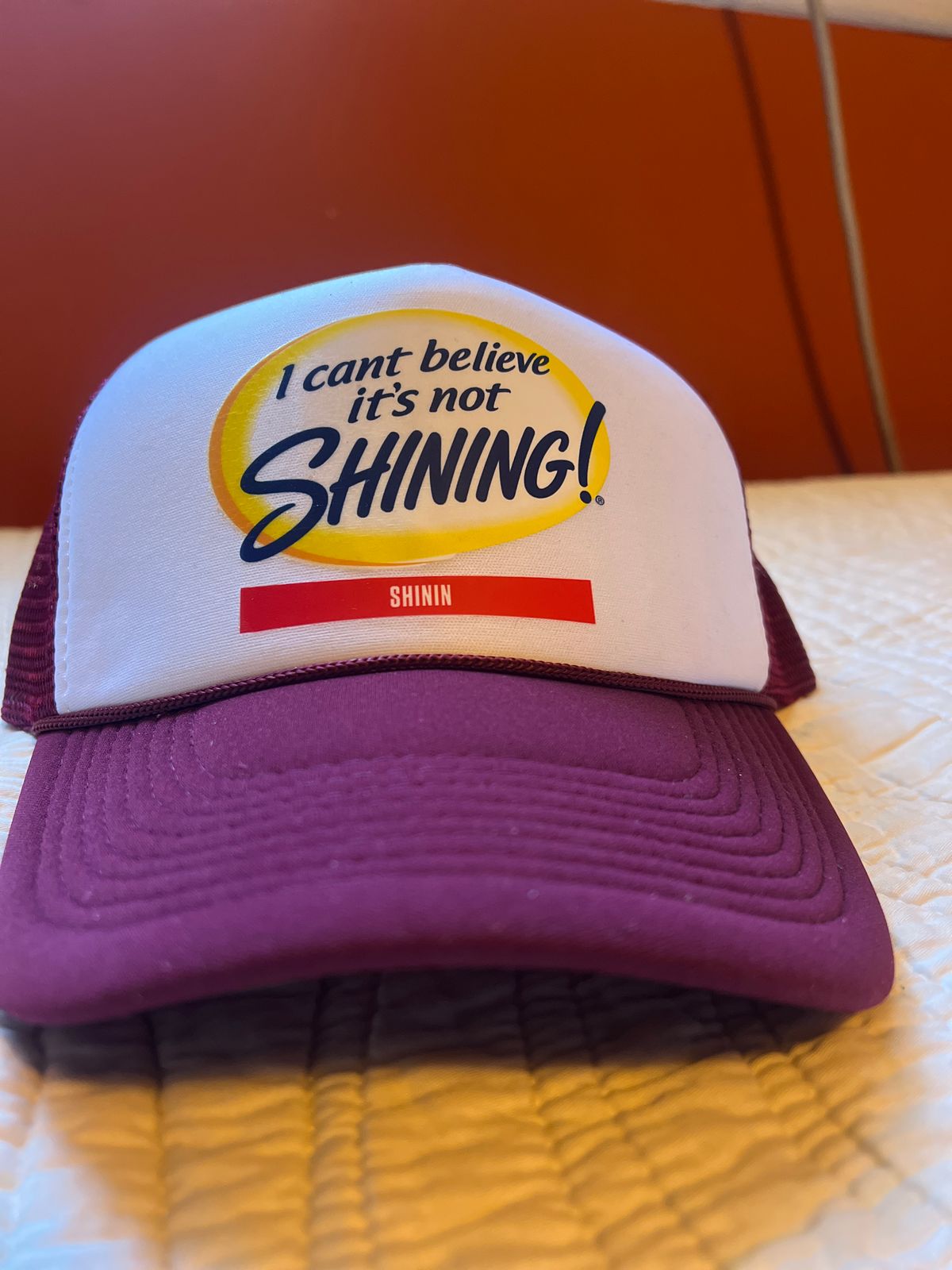 I Can't Believe It's Not Shining! Trucker Hat (Wine Red)