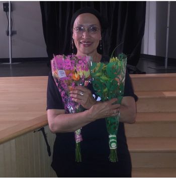 Ja Nice  received flowers for her performance in Faith-In -Action’s Dramatic Musical, “Unchained”
