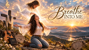 Breathe Into Me — Original visual artwork created by LaylaRay to accompany a worship song about surrender, healing, and asking Yeshua to breathe new life into the soul.
