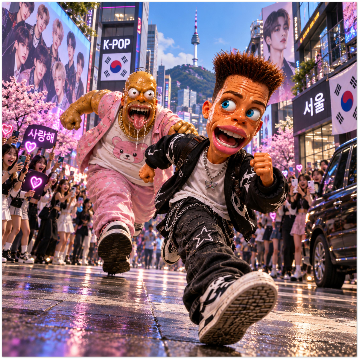 Homer Let The Barts Out (Kpop Remix) - Fine Art Poster