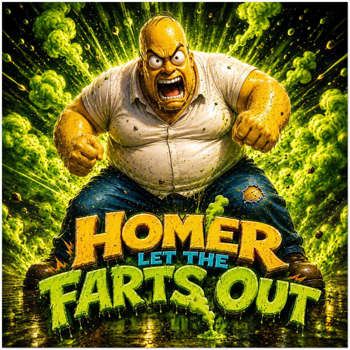 Homer Let The Farts Out - Fine Art Poster