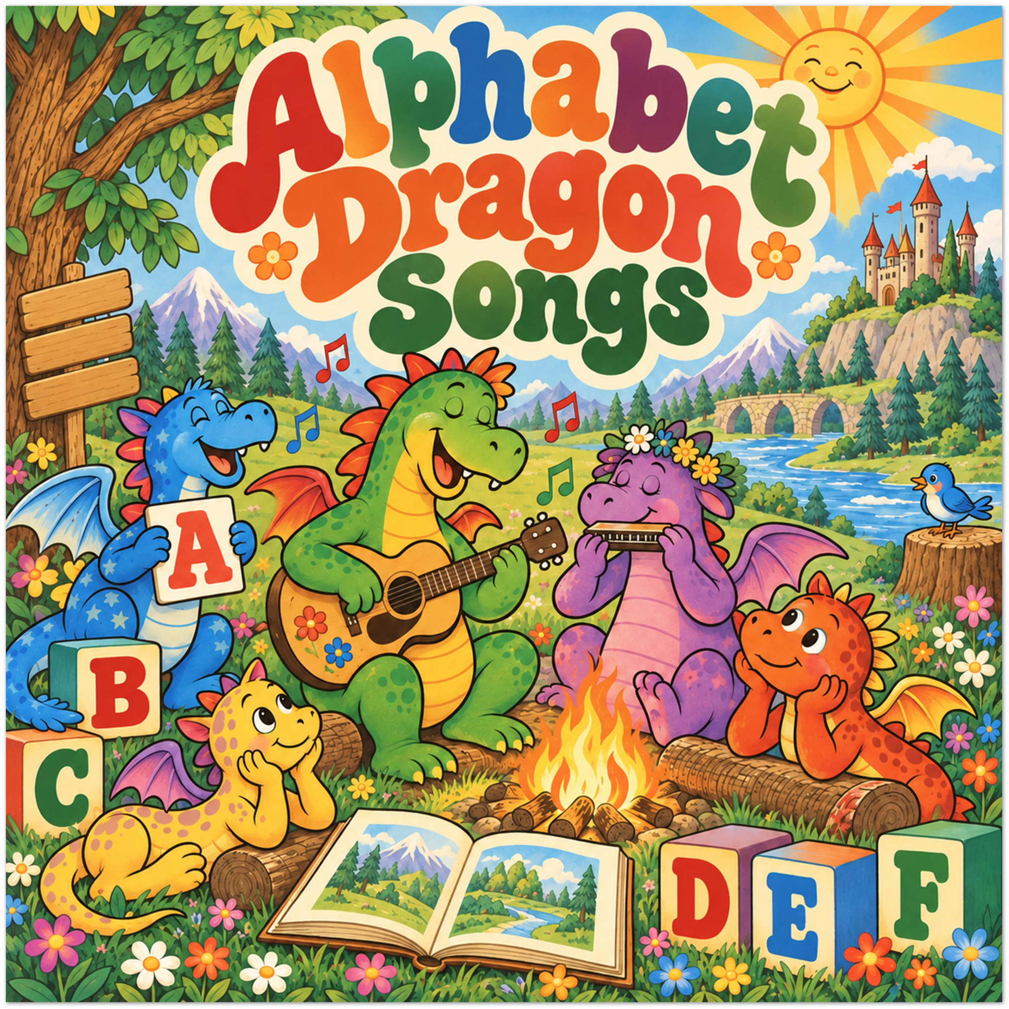 Alphabet Dragon Songs - Fine Art Poster