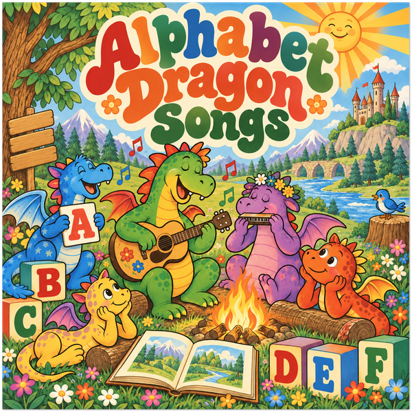 Alphabet Dragon Songs - Fine Art Poster