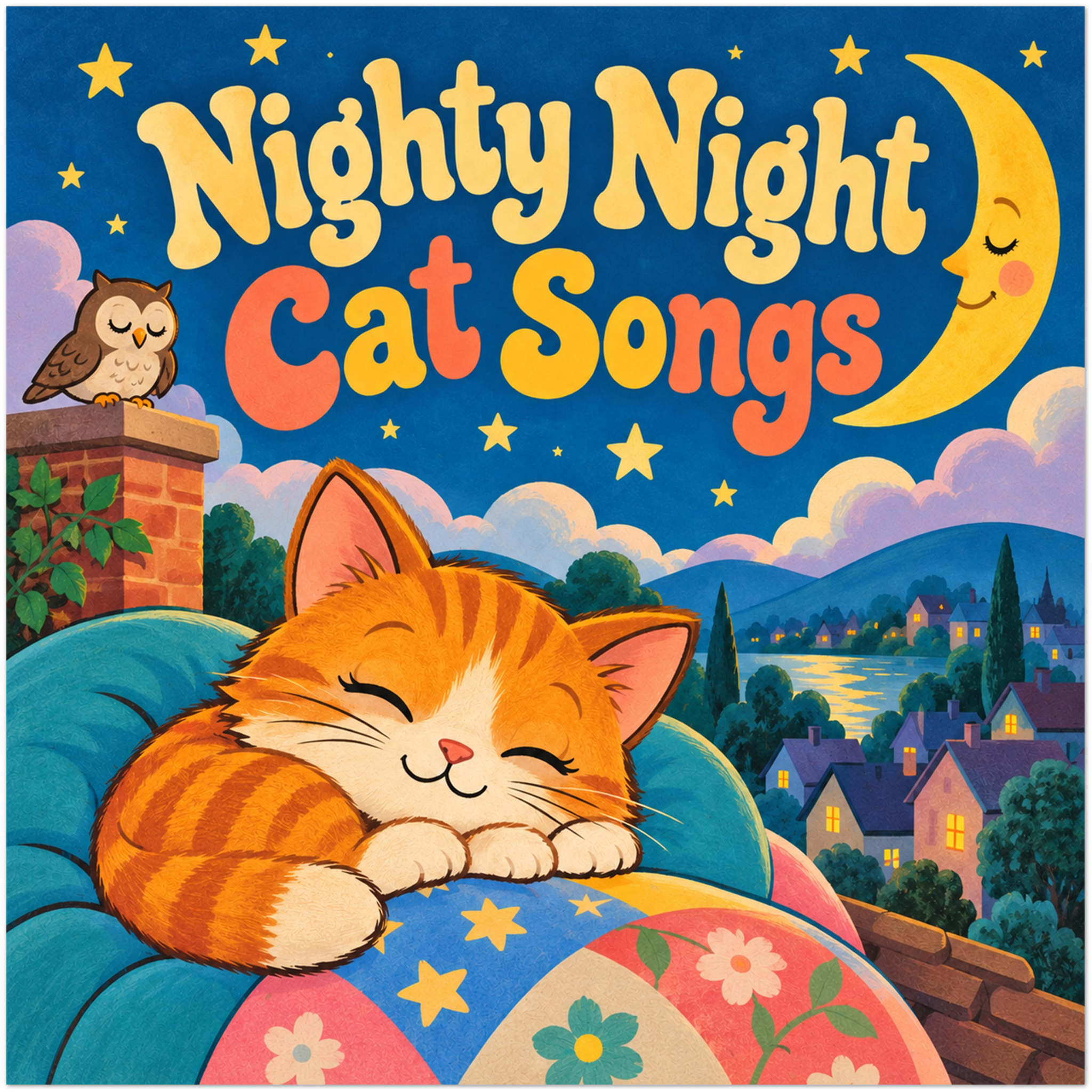 Nighty Night Cat Songs - Fine Art Poster