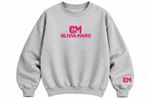 He Loves Me (Not) - Pink Logo Gray Crewneck